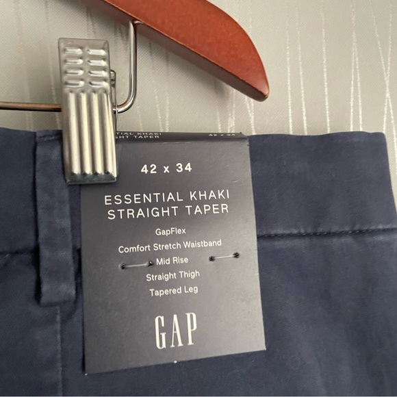 GAP Essential Khaki Pants Straight Taper Vintage Navy Blue Stretch Men’s 42 X 34 - Picture 6 of 12
